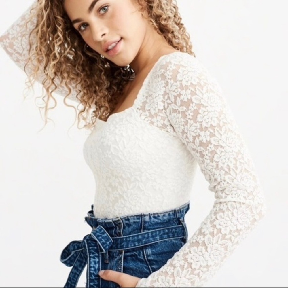 NWT Abercrombie & Fitch White Lace Top Xs~S~M Available